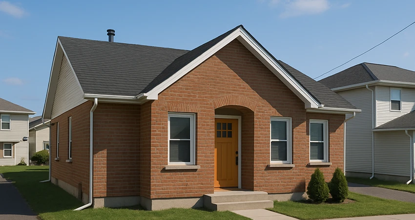 洗練されたデザインの屋根を持つ住宅