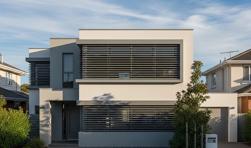 モダンな日除けルーバー