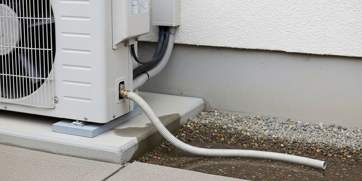 エアコンの室外機とドレンホース