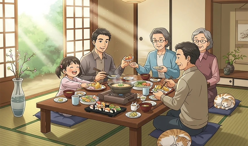 家族団らんの温かい空間