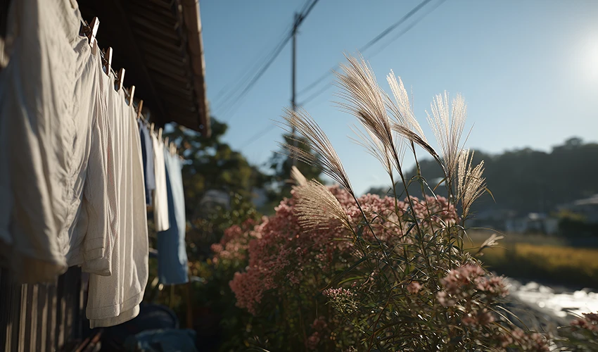 秋の風景と花粉