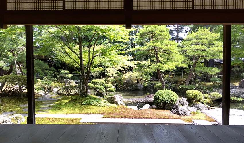 美しく整備された日本庭園