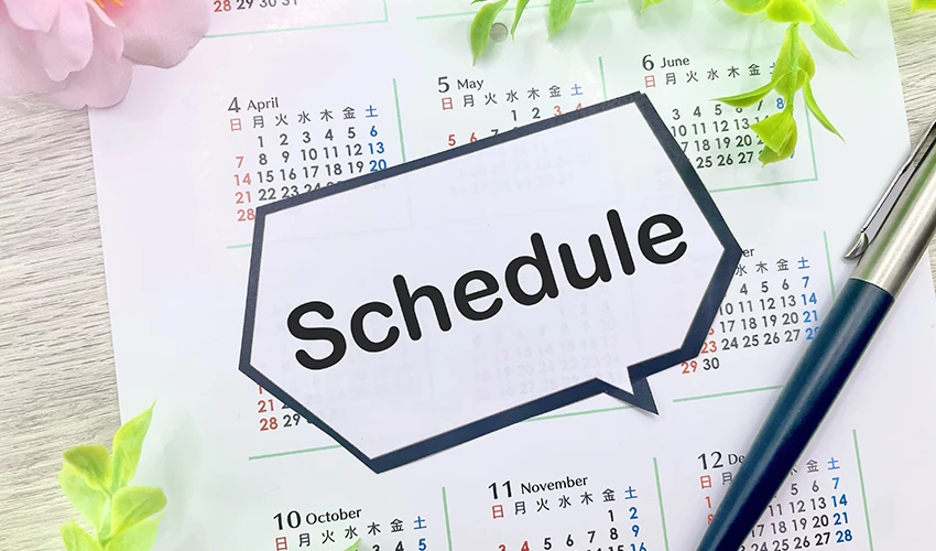 カレンダーとスケジュール管理のイメージ