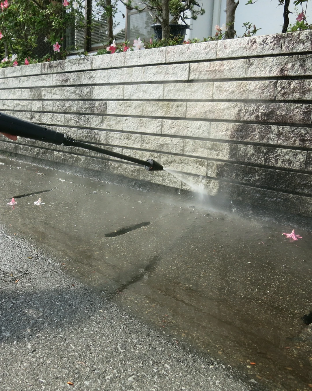 高圧洗浄機での外壁清掃