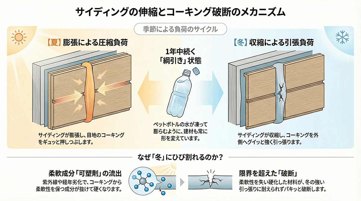 断面構造図（夏・冬の比較）