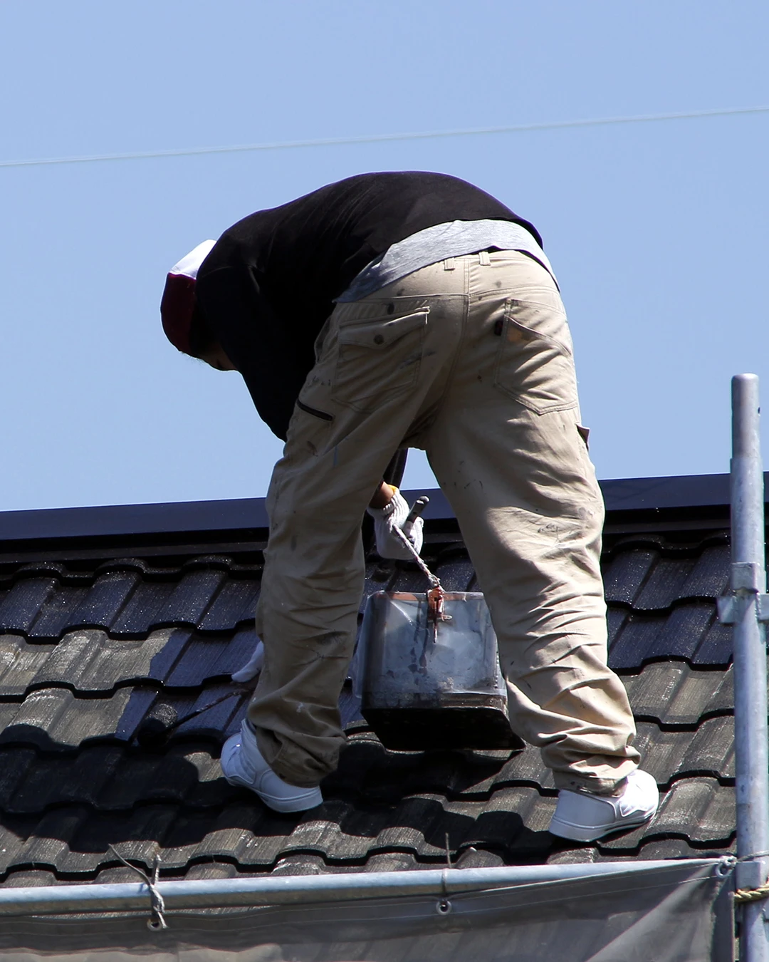 屋根工事の様子